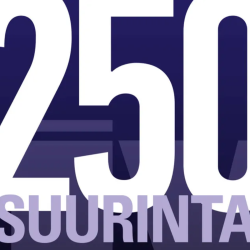 Tummansininen tausta, jota vasten valkoisella teksti "250 suurinta".